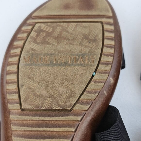 Italian Shoemakers Wms 9 Brown Black Open Toe Comfort Earthy Summer Slide Shoes - Picture 15 of 16